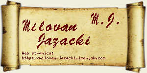 Milovan Jazački vizit kartica